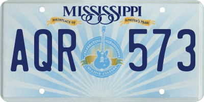 MS license plate AQR573