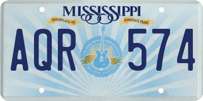 MS license plate AQR574