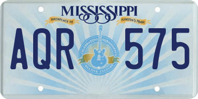 MS license plate AQR575