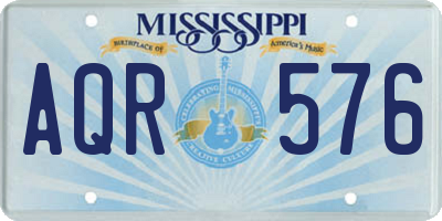 MS license plate AQR576
