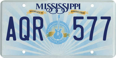 MS license plate AQR577