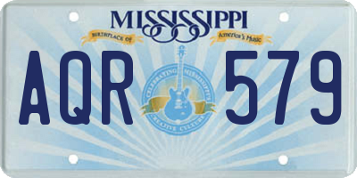 MS license plate AQR579
