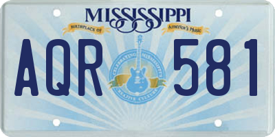 MS license plate AQR581