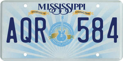 MS license plate AQR584