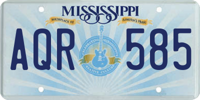 MS license plate AQR585