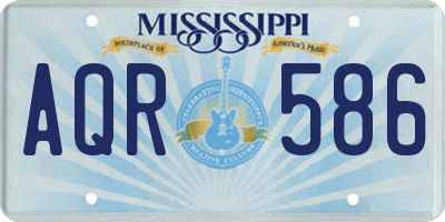 MS license plate AQR586