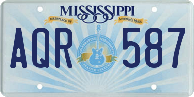 MS license plate AQR587