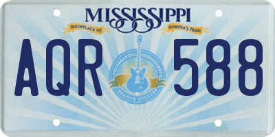 MS license plate AQR588