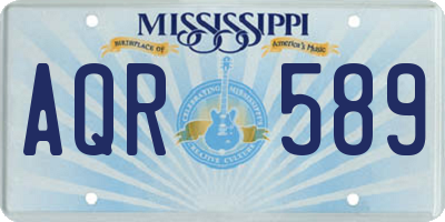MS license plate AQR589