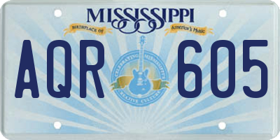 MS license plate AQR605