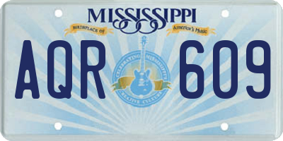 MS license plate AQR609