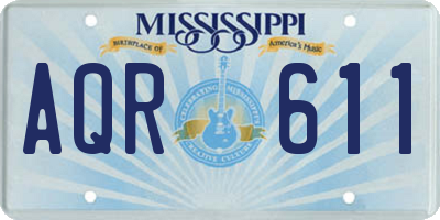 MS license plate AQR611