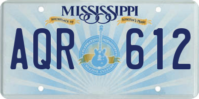 MS license plate AQR612
