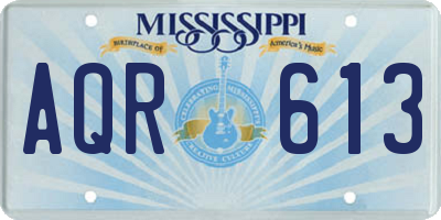 MS license plate AQR613