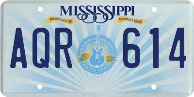 MS license plate AQR614
