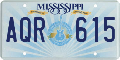 MS license plate AQR615