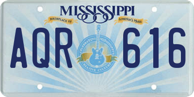 MS license plate AQR616