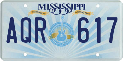 MS license plate AQR617