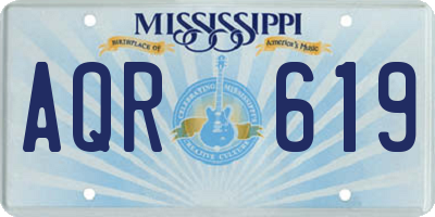 MS license plate AQR619