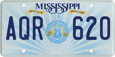 MS license plate AQR620