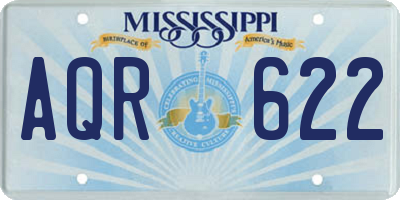 MS license plate AQR622