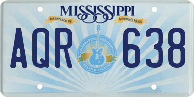 MS license plate AQR638