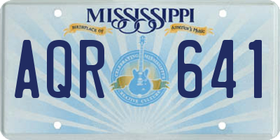 MS license plate AQR641