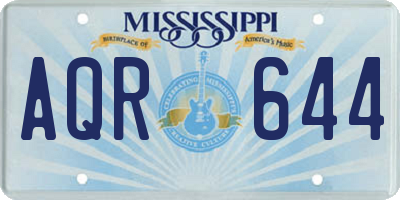 MS license plate AQR644