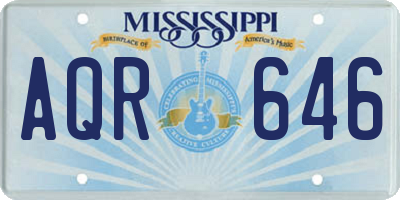 MS license plate AQR646