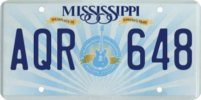 MS license plate AQR648