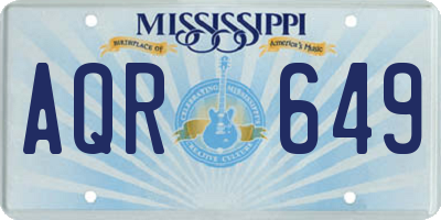 MS license plate AQR649