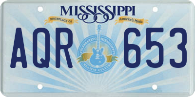MS license plate AQR653