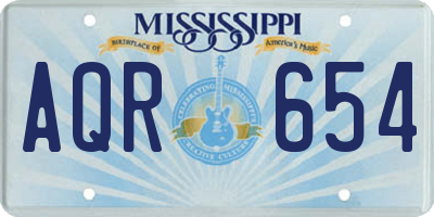MS license plate AQR654