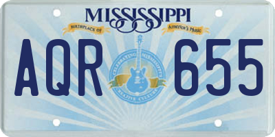 MS license plate AQR655