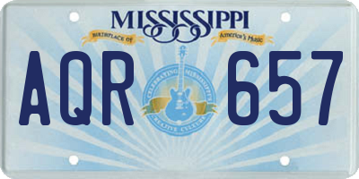 MS license plate AQR657