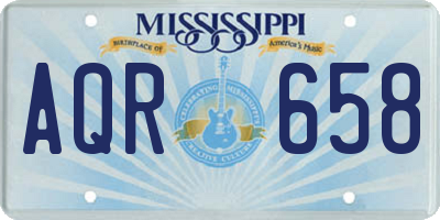 MS license plate AQR658