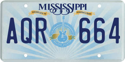 MS license plate AQR664