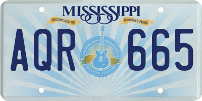 MS license plate AQR665