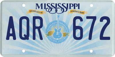 MS license plate AQR672