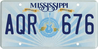 MS license plate AQR676