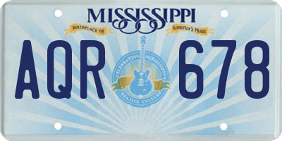 MS license plate AQR678