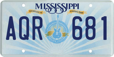 MS license plate AQR681