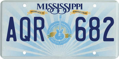 MS license plate AQR682