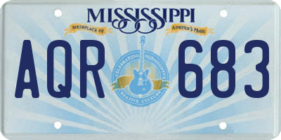 MS license plate AQR683
