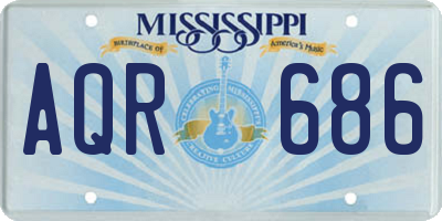 MS license plate AQR686