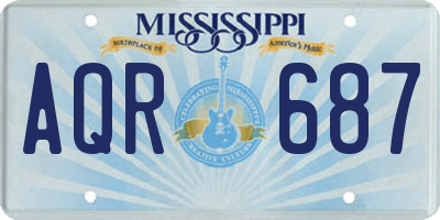 MS license plate AQR687