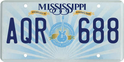 MS license plate AQR688