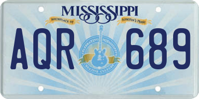 MS license plate AQR689