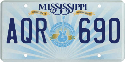 MS license plate AQR690