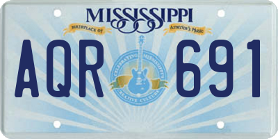 MS license plate AQR691